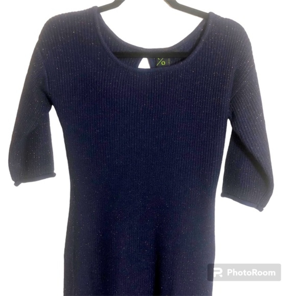 Navy Blue Metallic Sweater Dress - Size M Price Firm